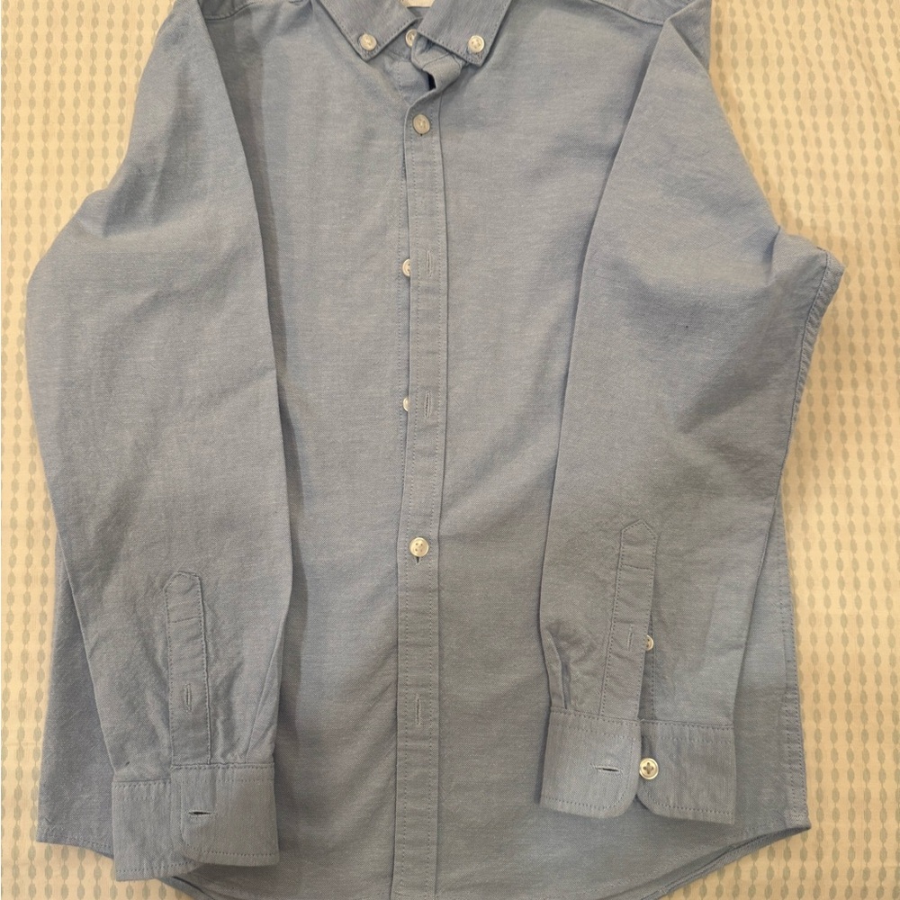 Next Blue Casual Button Down Shirt with Point Collar-Boys Age 8yrd